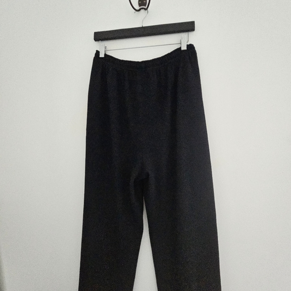 St.John Sport Knit Black Drawstring Santana Drawstring Wide Leg Pants - Picture 9 of 14